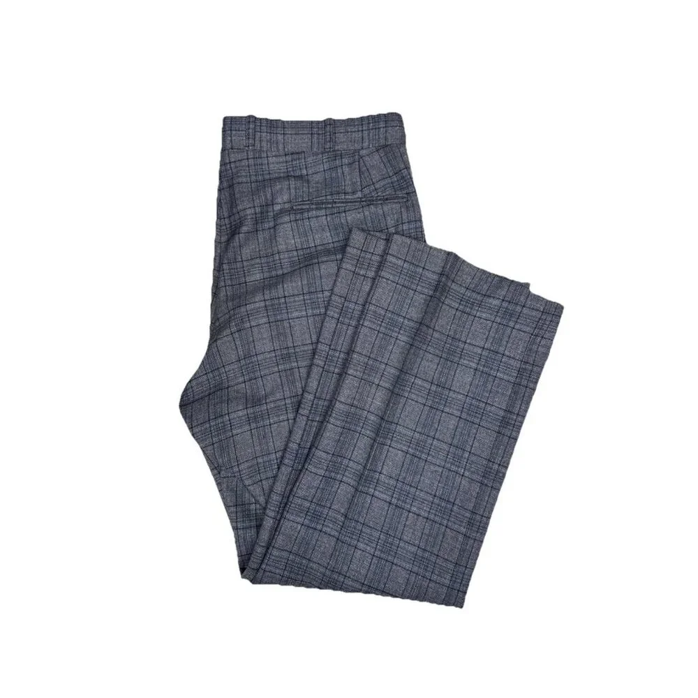 Vinntage La Fleche Bros Blue Gray Wool Plaid Pants Men’s 41x30‎ 70s